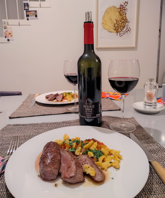 Syrah Constantin mit Stroganoff